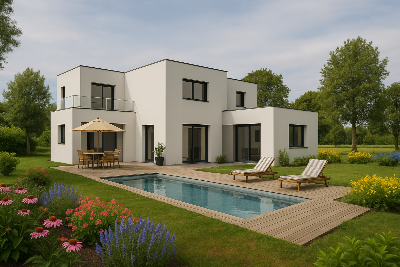 Faire construire une maison neuve toit plat autour de Rouen en Normandie 76