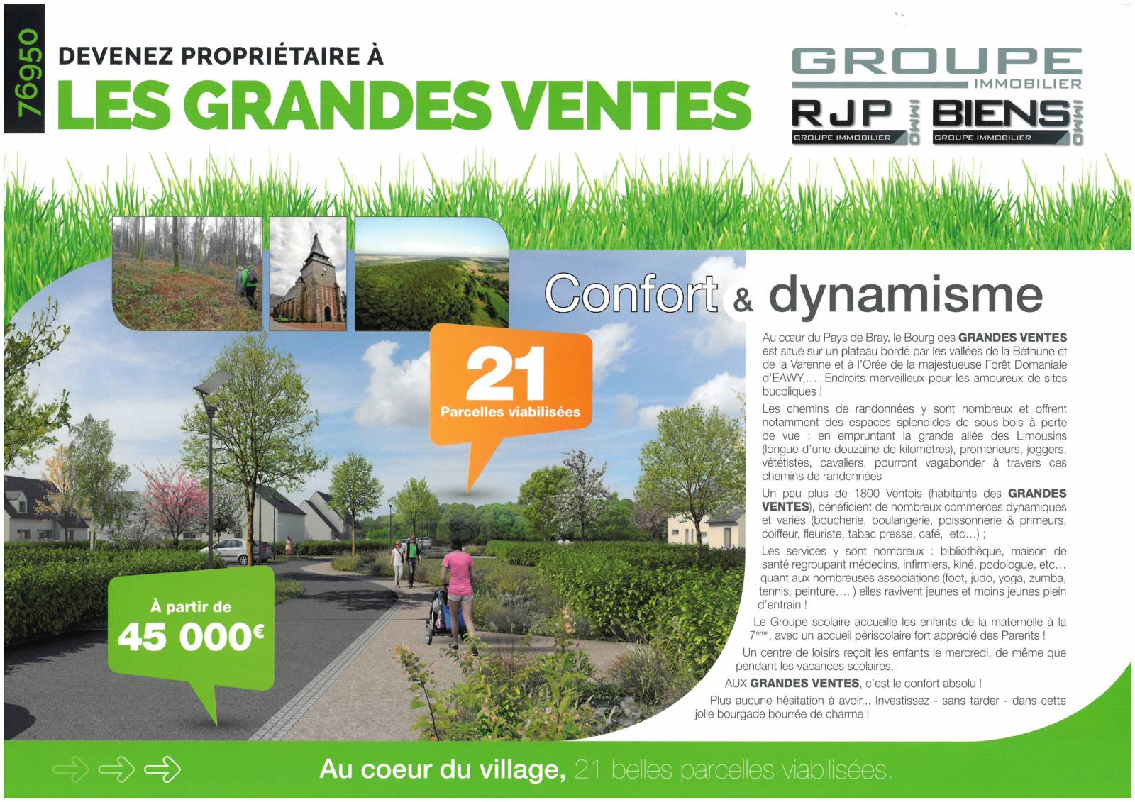 Vente de terrains à bâtir en lotissement LES GRANDES VENTES pour faire construire une maison