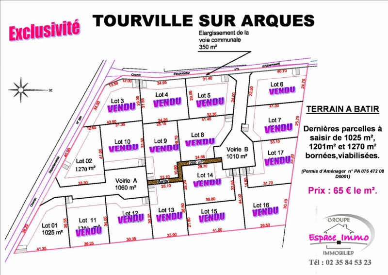 TERRAIN A BATIR A TOURVILLE SUR ARQUES