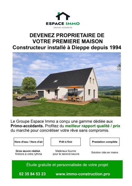 Maison neuve promo accédants proche Dieppe