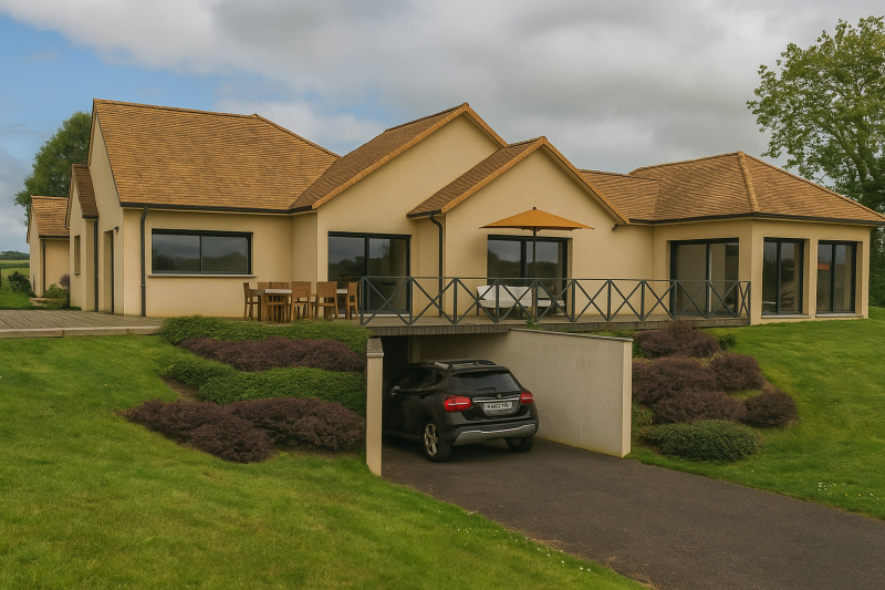 Plain pied contemporain sur sous-sol en proche de Dieppe